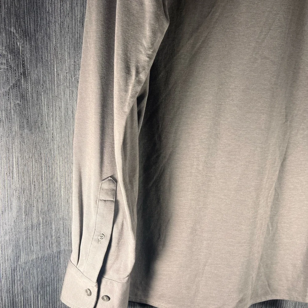 Nordstrom Men's Charcoal Button Down stretch comfy fit Shirt Size large - Picture 6 of 6